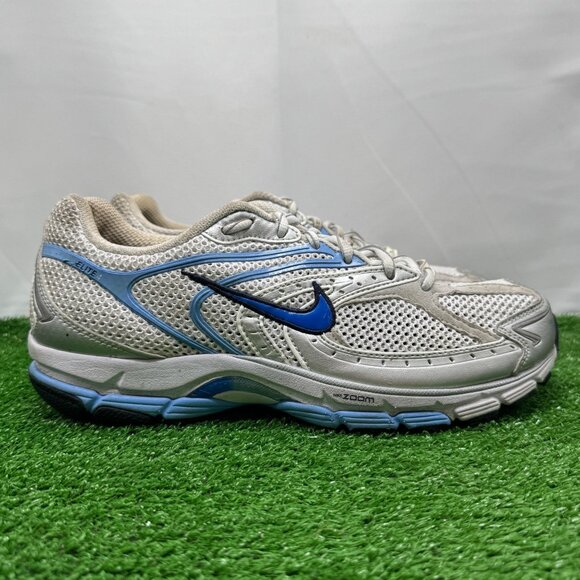 VTG Nike Zoom Elite 4 Running Shoes Women's 10 White Blue Y2K 00s 318069-141 - Picture 1 of 9